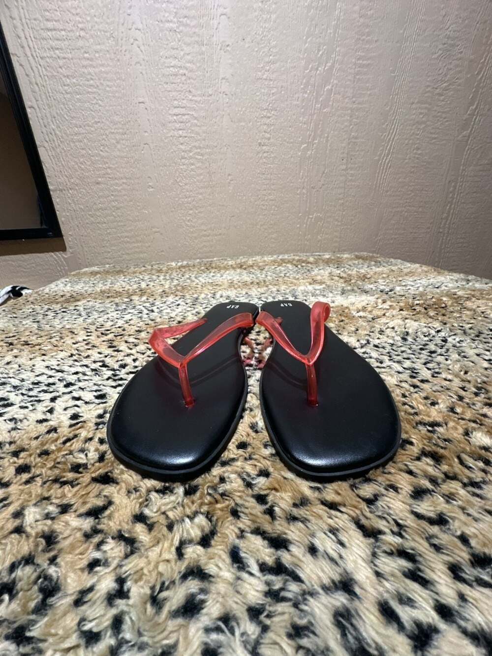 Gap Black and Red Jelly Flip Flops Size 9